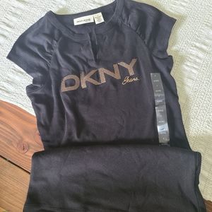 NWT DKNY Jeans Black Glitter Shirt - Petite Small